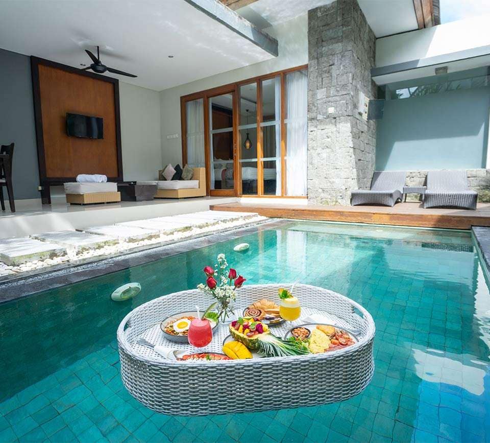 floating-breakfast samaja villas, floating breakfast